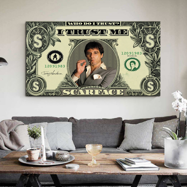 Luxury hotel living room wall decor 3D painting, USD dollar abstract portrait artwork printing canvas painting