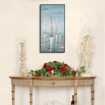 Home decor metal sea scenic painting, handmade beautiful oil painting on canvas