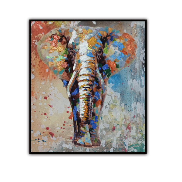 Handmade  Texture Oil Painting Giant elephant Abstract Art Wall Pictures for  Home Office Decoration