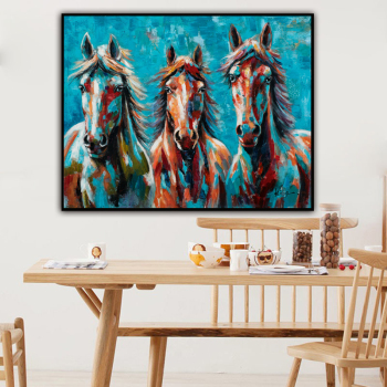 Hand Painted Modern Animal Oil Picture Handmade horse Art Oil Painting on Canvas for Home Decorative