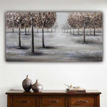 Custom oil painting brown thick texture forest modern oil paintings handmade for living room wall gifts