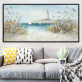 Abstract Landscape Wall Art Canvas Painting Blue Sea Oil Painting Poster Prints Wall Picture For Living Room Home Decor