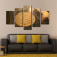 Paints five Pictures Oil Painting Five Oil Painting Set Gift Coloring  Canvas Wall Set