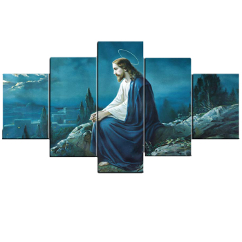 Jesus Blue Background 5 Canvas Wall Art Combination Painting Home Decoration Oil Painting Jesus Blue Background 5 Canvas Wall Art Combination Painting Home Decoration Oil Painting