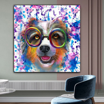 Hot selling popular wholesale custom color puppy picture print original product oil painting