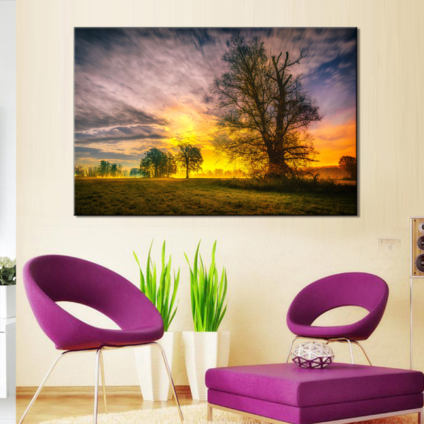 Modern Landscape Tree Forest Abstract Canvas Painting Poster Print Wall Art Picture For Living Room Home Decor No Frame