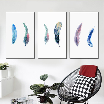 Wholesale nordic Feather Poster modern Art canvas paintings Nursery Room Decor