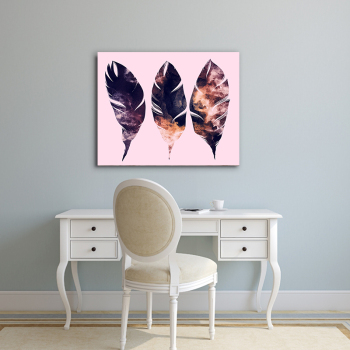 Customized wall art home decor Nordic style feather canvas print kits still life canvas prints painting
