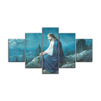 Оптовая продажа пользовательских мультипанельных христианских картин в рамке с Иисусом Новые настенные картины на холсте для домашнего декора