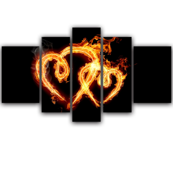 Fire Heart DIY Painting Printed Canvas Painting Wall Decorative Art Custom photo Canvas Painting