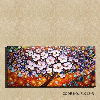 Pintura al óleo del árbol de la flor gruesa del cuchillo 3D de MYT en la imagen abstracta de la lona