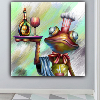 Fashion wholesale wall art custom design abstract frog cook photo picture prints painting original products