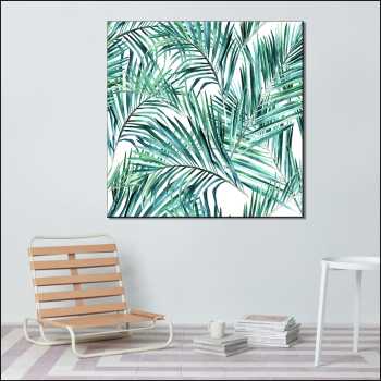 Nordic Tropical Plant Wall Art Print Canvas Painting Fresh Green Leaves Posters and Prints Wall Pictures for Living Room Decor