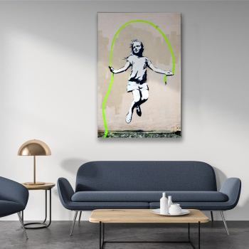 Wholesale custom home hotel decoration kids skipping rope printing canvas modern wall art painting