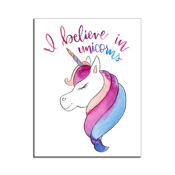Watercolor Unicorn Posters and Prints Nordic Canvas Animal Painting Wall Pictures For Kids Nursery Room Art Home Decor No Frame