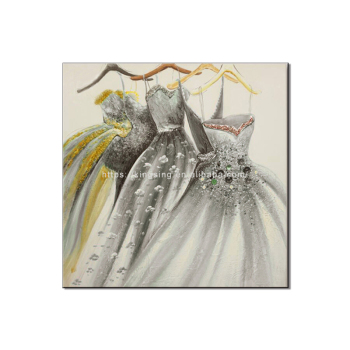 Most popular flower dress and hanger theme handmade flower oil painting kitchen wall decoration