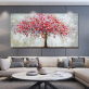 Large Modern Abstract Colorful Tree Handpainted Oil Painting Handmade Canvas Painting Home Wall Decor No Frame