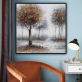 handmade oil painting A deciduous forest  Thick texture home decor  Wall Decoration
