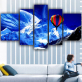 Modern   Canvas 5 Panel Hot air balloon snow mountain  Wall Art Poster HD Print Painting Modular Pictures