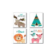 Wall art home decoration painting kits, modern cartoon animal painting set, printed type canvas wall painting