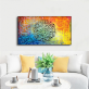 Modern style diy style picture wall painting green plant leaf cotton canvas print painting