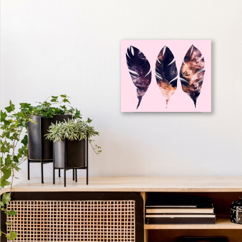 Customized wall art home decor Nordic style feather canvas print kits still life canvas prints painting