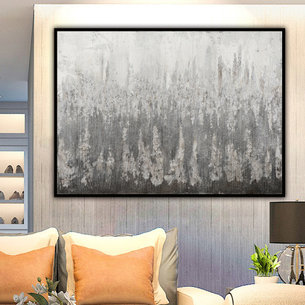 Handmade Home decoration Modern abstract grey oil painting handpainted canvas painting home decor wall art picture