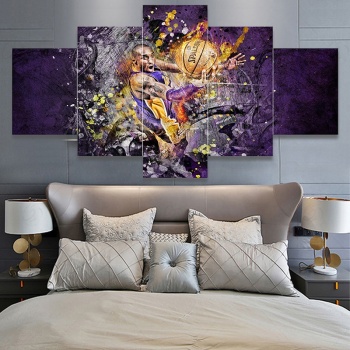 Professional Made Wall Decor Home Decoration Wall Art Abstract Basketball Star Portrait Art Painting
