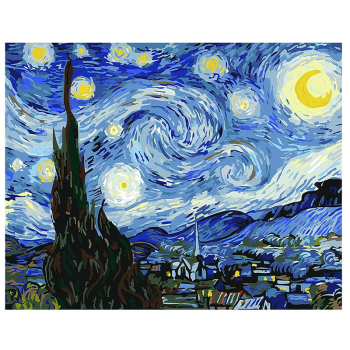 Van Gogh la noche estrellada pintura Diy pintura Digital por números pintura al óleo pintada a mano para arte de pared del hogar