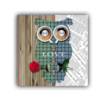 Best wholesale wall art custom design abstract owl photo picture canvas print original product painting