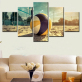 modern 5 panels printed canvas art work football pictures wall decor pictures