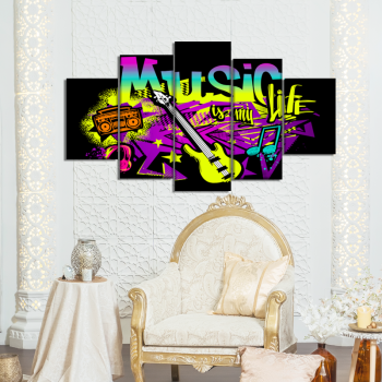 Professional Supplier Room Decor Modern Canvas Prints, Abstract Guitar Instrument Painting