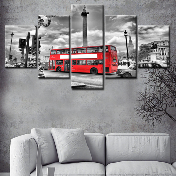 Imagen modular de Londres, pintura impresa moderna sin marco, decoración artística de pared de autobús rojo