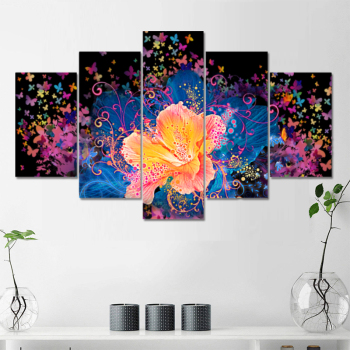 Scenery Canvas Panel Custom Decorative Home Decoration Landscape Living Room Picture Prints 5 Piece Wall Art