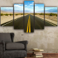 Modern   Canvas 5 Panel Road extension Expressway scenery Wall Art Poster HD Print Painting Modular Pictures