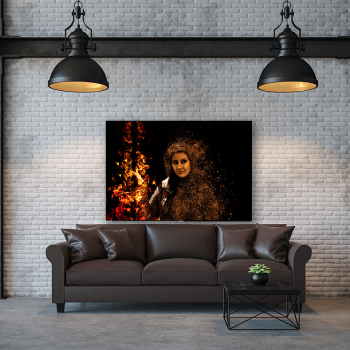 New stretched wall decorative painting, woman portrait art oil printing frameless canvas painting