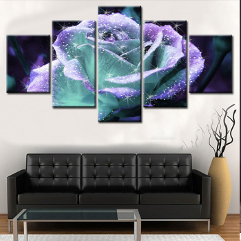 5 panneau toile peinture rose fleur photo impression mur imprime décorations pour la maison intérieur mur art sept mur arts