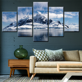 Полная ледяная гора из 5 печатных картин, художественная отделка стен, HD-изображение