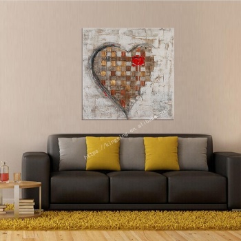 Professional Supplier Wall Art Painting Hand Painted Picture Crafts Wall Decoration, Modern Handmade Heart Oil Painting