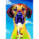 Großhandel Custom Dog Animal Wohnaccessoires gerahmte Leinwand Malerei handgemachtes Ölgemälde für Wohnkultur