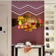 Modern Style Red Wine Fruit Still Life Art Canvas Prints, Artwork 5 Panels Wall Art Picture