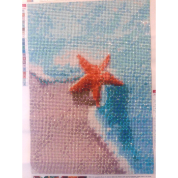 OEM rond cristal strass 5D diamant peinture Kit plage pleine perceuse peinture étoile de mer diamant peinture par numéro Art pour adulte