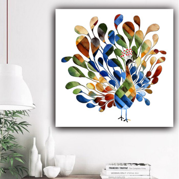 high quality hotel artwork modern stretched canvas print wall art blue abstract oil painting on canvas