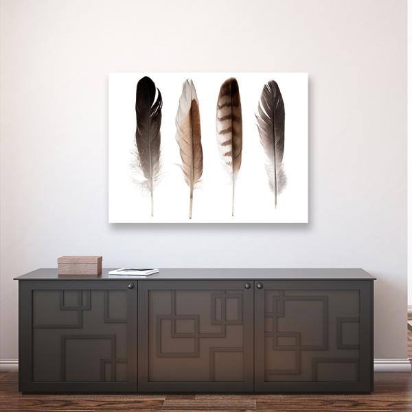 Wholesale Homestay Modern Feather Abstract Frameless custom canvas print painting