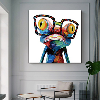 Wholesale Custom multi-panel Dog with Glasses Framed Paintings New wall art Canvas Poster for other home decor