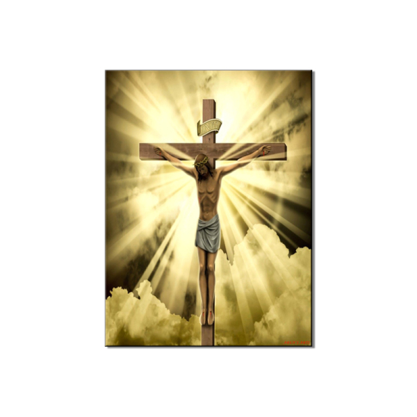 HD Printed Canvas Posters Frame Living Room Wall Art Gold Sky Jesus Statue Cross Home Decor Painting Modular Pictures