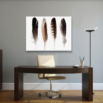 Wholesale Homestay Modern Feather Abstract Frameless custom canvas print painting