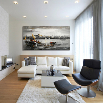 handmade painting Thick texture sailings on sea