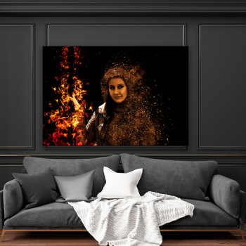 New stretched wall decorative painting, woman portrait art oil printing frameless canvas painting