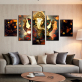 5 Panels Canvas Print Wall Art Picture Home Decor Modern Style Painting Canvas For Living Room God Elephant Buddha